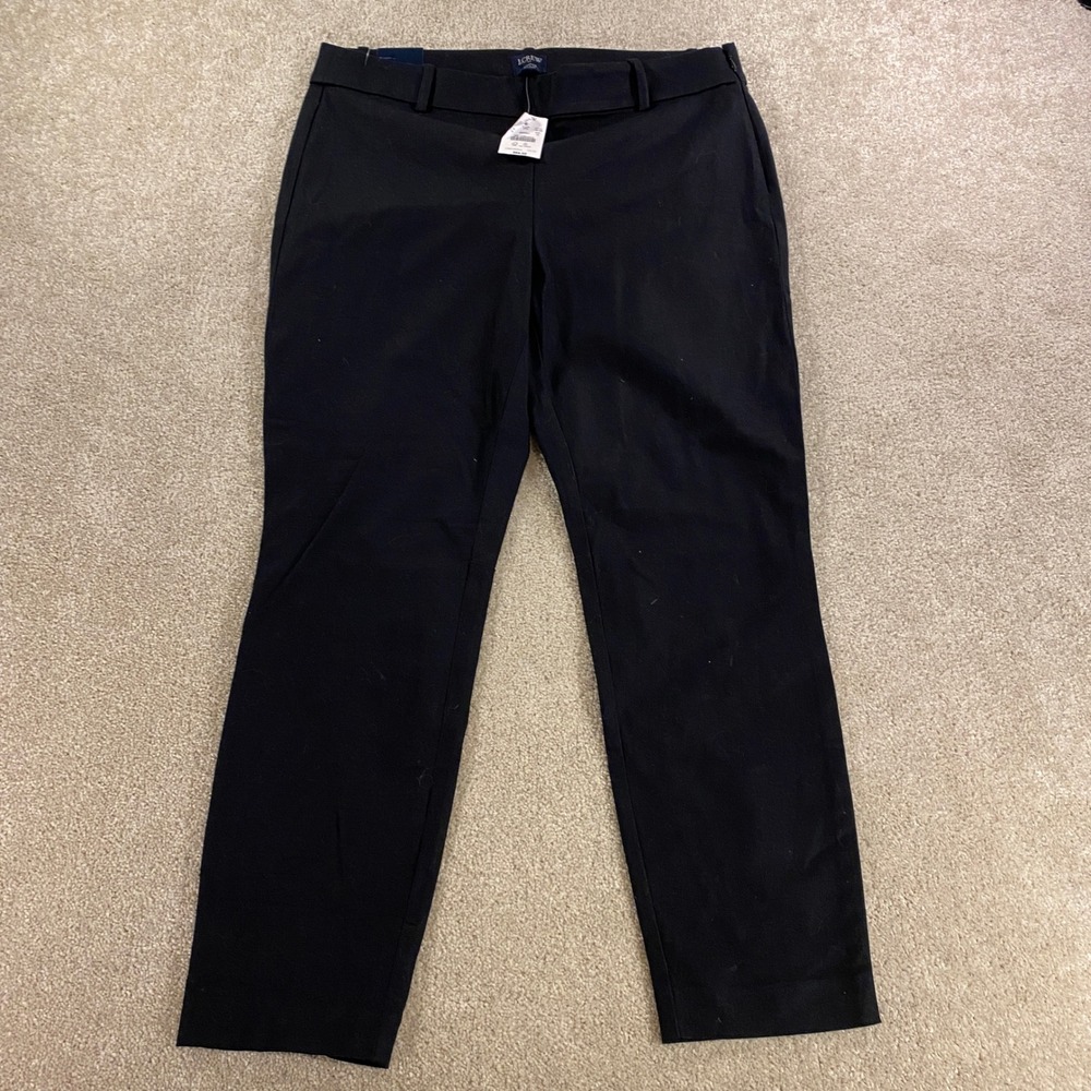 J.Crew Winnie Pant Womens 10 Black NEW Slim Stretch Side Zip Workwear